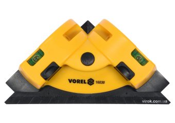 VOREL Рівень кутовий 90° з 2-ма лазерними лініями до 10 м для укладання плитки, 190х 135 мм  | 16030