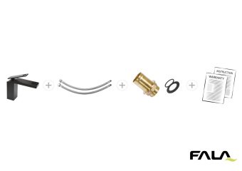 FALA Змішувач води для умивальника "NOIR 1" з кульовим регулятором, латунний  | 75880
