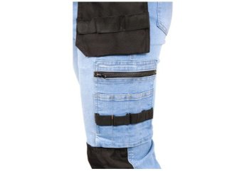 YATO Штани робочі джинс стрейч YATO розмір S/ 74-82 см, ріст- 164-172 см, голубі, 17 кишень, 71% бав