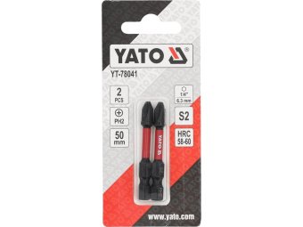 Насадка викруткова ударна YATO PH2 х 50 мм. HEX 1/4", 2 шт.[10]