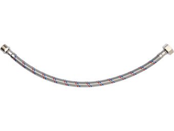 Шланг водопровідний з опліткою з нерж сталі FALA l= 400 мм, Ø= 8/12, з'єднання F-1/2" х M-3/8" 1 МПа