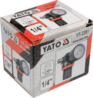 YATO Клапан редукц. пневмат-й з манометром YATO, 1/4", P= 1.2 MPa  | YT-2381
