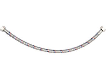 Шланг водопровідний з опліткою з нерж сталі FALA l= 400мм, Ø= 8/12, з'єднання F-3/8" х F-3/8" 1 МПа