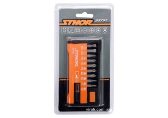 STHOR Набір насадок викруткових : 1/4", l= 25 мм, з тримачем- 60 мм, кпл. 10 шт.  | 65705