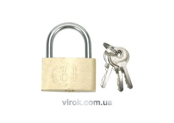 VOREL Замок навісний латунний дуговий, l=50 мм  | 77500