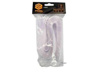 VOREL Хомут-липучка для кабеля : 25 x 450 мм, сірий, нейлон + поліестер + поліуретан, 10 шт  | 73845