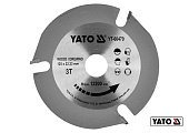 YATO Диск пиляльний по дереву YATO : Ø125 x 22.23 x 3.8 мм, 3 зубці, R.P.M до 12200 1/хв  | YT-60470