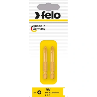 Бита FELO PZ2х50 мм TIN, 1/4, С 6,3, ВОХ (2 шт.) (03202567)