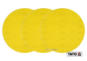 YATO Диск шліфувальний, перфорований, на липучці, до шліфмашини YATO : G180, Ø= 225 мм, 3 шт (DW) | 