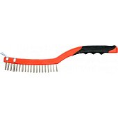 YATO Щітка дротяна нержавійка з носиком YATO : 3- рядна, L= 340 мм з пластмасовою ручкою  | YT-6336