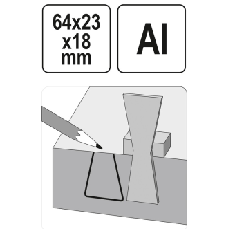 YATO Шаблон розмічальний YATO контур "ластівковий хвіст" зі шкалою, 64х 23х 18 мм  | YT-44081