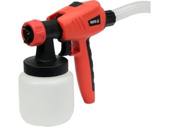 Малярний агрегат мережев 230В YATO, 1380Вт, подача- 1 л/хв, шланг- 5м, сопла Ø= 1; 1,6; 2,6 мм, 0,8л