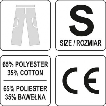 YATO Штани робочі YATO DAN : розм. S, (65% поліестер, 35% бавовна)  | YT-80285