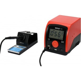 YATO Паяльна станція мережева YATO; Р=75Вт, t°= 200-480°С, жало тип 900М, LCD табло з USB заряджання