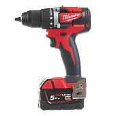 MILWAUKEE Дрель-шуруповерт аккумуляторная M18 CBLDD-502C крут.мом.60Нм +з/у+аккумулятор | 4933464556