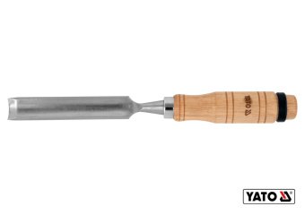 YATO Стамеска напівкругла YATO : b= 19 мм, клинок- 125 мм, дерев'яна ручка- 112 мм  | YT-62825