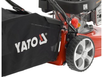 Газонокосарка бензинова YATO з приводом : 1,9кВт,  ширина різання: Ø= 41см, травозбірник- 40л