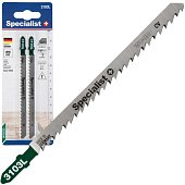 Specialist+ 63-3103L Набір полотен для лобзика по дереву чистий різ