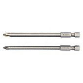 YATO Набір насадок викруткових YATO : "Philips" PH1,PH2, L= 100 мм, квадрат 1/4". 2 шт.  | YT-0488