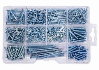 VOREL Шурупи, цвяхи, шайби і гайки , набір 580 шт.  | 24122