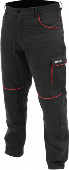 YATO Штани робочі COMFY YATO розмір L, чорно-червоні, 7 кишень, 100% бавовна  | YT-79242