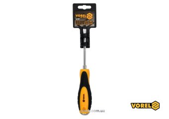 VOREL Викрутка плоска ударна з 6-гранним стержнем : SL5 х 100 мм, HRC 38-46, Cr-V  | 62161