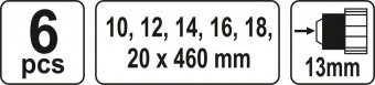 YATO Свердла спіральні по дереву YATO : Ø= 10-20 мм, L= 400 мм. Набір 6 шт.  | YT-3299