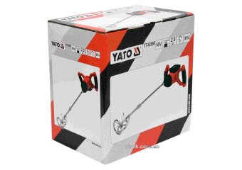 YATO Міксер акумуляторний YATO : Li-Ion 18 В, кріплення М14, 650 об/хв, 2 АГод, зарядний пристрій  |