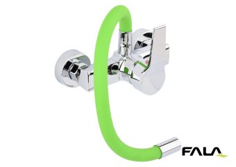 FALA Змішувач води настінний "FLEXIBLE" з гнучкою зеленою лійкою  | 75674