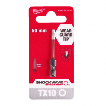 MILWAUKEE Біта SHOCKWAVE , TX10, 50мм (1шт) | 4932471570