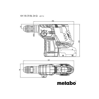 Акумуляторний перфоратор Metabo KH 18 LTX BL 24 Q (18 В, без АКБ  2.2 Дж) (601714850)