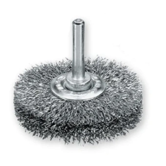 Щетка цилиндрическая 60x10 мм, хвостовик 6 мм, Стальная гофрированная проволока 0.30 мм LESSMANN
