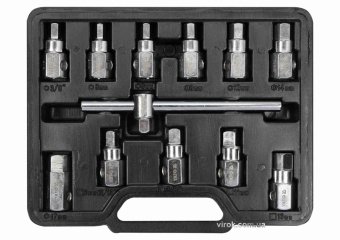 YATO Набір ключів для зливної пробки масляного піддону YATO : квадрат- 3/8", 12 шт.  | YT-0600