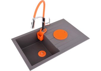 FALA Змішувач води "FLEXIBLE-2"для раковини з гнучкою оранжевою лійкою,регулюв.потоку води,l=60см(DW