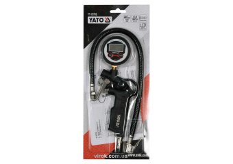 YATO Пістолет для накачування шин YATO з цифровим LCD манометром P ≤ 0.8 MPa, Ø= 1/4"  | YT-23702