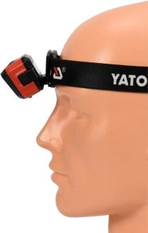 YATO Ліхтар на чоло COB-діодний YATO; живл. від 3хААА акумулят 3,7В 1000мАгод, 500Lm, з датчиком рух