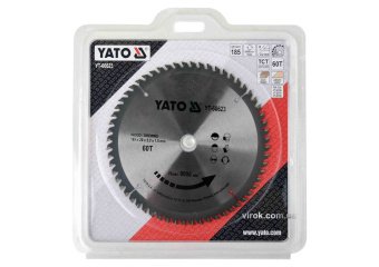 YATO Диск пиляльний победітовий по дереву YATO: 185x20x2.2x1.5 мм, 60 зубців, R.P.M до 9000 1/хв  | 