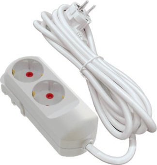 Подовжувач мережевий VIROK: l= 3 м, з 2 гніздами із заземленням