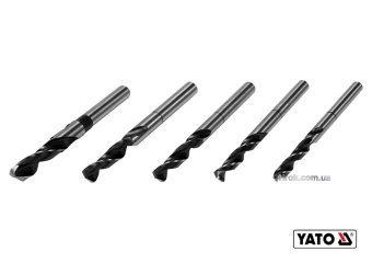 YATO Набір свердл по металу YATO: HSS 4241, Ø10-15мм, L=75/150мм, до нержав. і конструкц. сталі, 5 ш