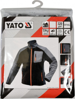 YATO Куртка робоча SOFTSHELL YATO розмір XL, чорно-сіра, 3 кишені, 96% поліестер і 4% спандекс  | YT
