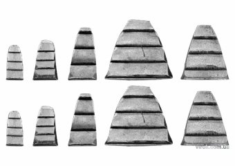 VOREL Клини для молотків 28 x 32 , 25 x 21, 25 x 12 , 18 x 10 , 17 x 8; 10 шт  | 99472