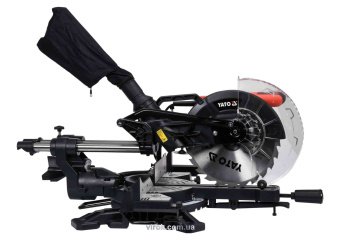 YATO Пила торцьовальна з лазером і протяж.YATO:P=1.8кВт,диск Ø=255/30мм,5000 об/хв,гл.різу 0°/45°-80