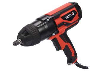 YATO Гайковерт ударний мережевий YATO: 1/4" HEX x 1/2" F, 1020Вт, 600Нм, 2600 об/хв +4 головки і кей