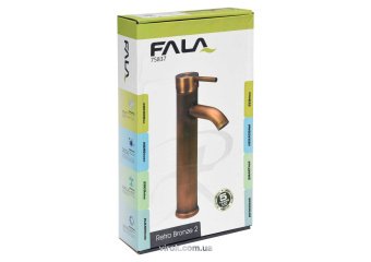 FALA Змішувач води для умивальника, високий "RETRO BRONZE 2" з кульовим регулятором  | 75837