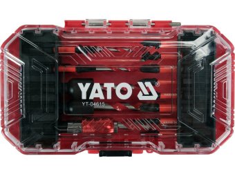 Набір насадок викруткових ударних YATO шліци: PH, PZ, Torx, з тримачем 1/4" + 5 свердл, 18елем. [10]