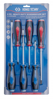 KING TONY Набор отверток 6 предметов, силовые, #14B2+14B1 | 30206AMRB