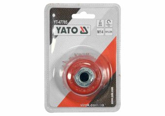 YATO Щітка зачисна з нейлоновим ворсом "чашка", до КШМ : Ø=65 мм, гайка- М14