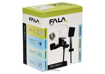FALA Змішувач води для ванни і душу "RETRO BLACK 3" з кульовим регулятором(DW) | 75816