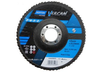 NORTON Круг пелюстковий шліфувальний VULCAN"; Ø= 125/22 мм, Р 40 зерно з електрокорунду | 70V851