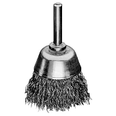 Щетка чашечная 50 мм, хвостовик 6 мм, Стальная гофрированная проволока 0.20 мм LESSMANN